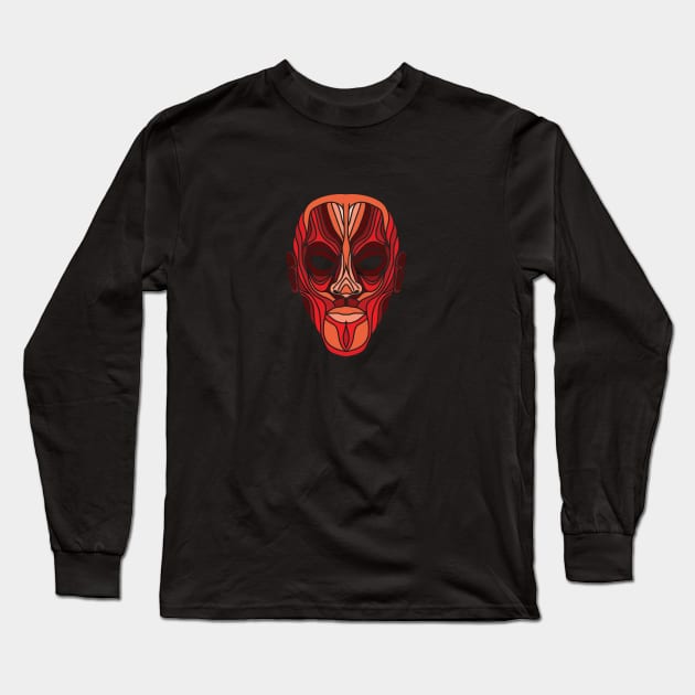 muscular face Long Sleeve T-Shirt by kangkoeng